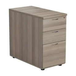Grey Oak Desk High 3 Drawer Pedestal - 800mm Deep