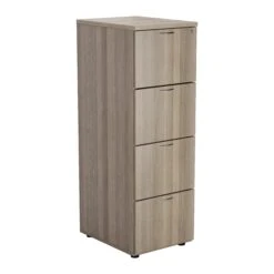 Grey Oak Wooden 4 Drawer Filing Cabinet