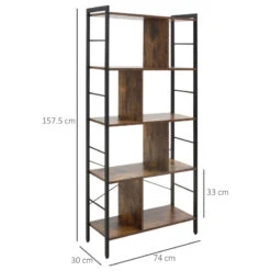HOMCOM Industrial Bookcase Shelf 17 HOMCOM Industrial Bookcase Shelf -Office Supermarket Store homcom industrial bookcase shelf bookcases aosom 329437