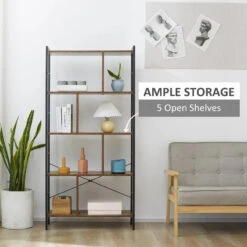 HOMCOM Industrial Bookcase Shelf 18 HOMCOM Industrial Bookcase Shelf -Office Supermarket Store homcom industrial bookcase shelf bookcases aosom 452084