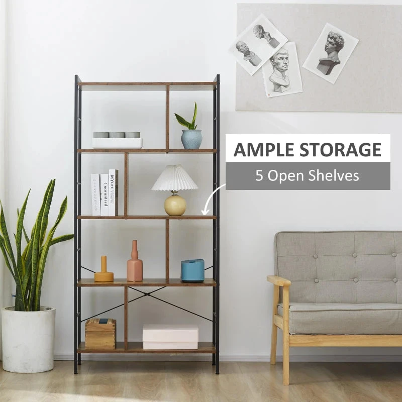 HOMCOM Industrial Bookcase Shelf 4 HOMCOM Industrial Bookcase Shelf - Image 4