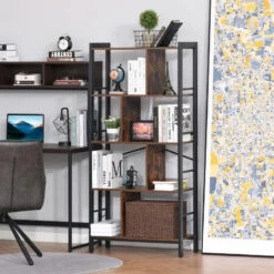 HOMCOM Industrial Bookcase Shelf 27 HOMCOM Industrial Bookcase Shelf -Office Supermarket Store homcom industrial bookcase shelf bookcases aosom black standard 192802