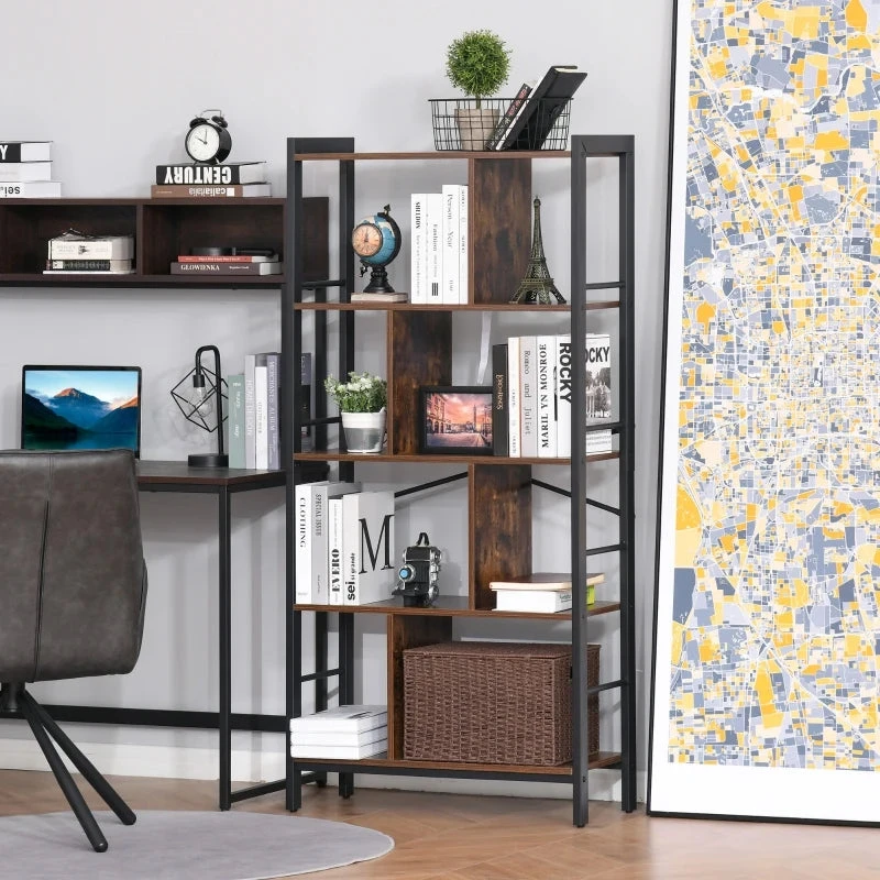 HOMCOM Industrial Bookcase Shelf 13 HOMCOM Industrial Bookcase Shelf - Image 13