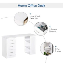 HOMCOM Study Workstation -Office Supermarket Store homcom study workstation desking aosom 914132