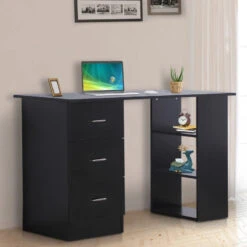 HOMCOM Study Workstation -Office Supermarket Store homcom study workstation desking aosom black 133669