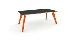 Hub Coloured Leg Meeting Tables 1600mm X 1200mm -Office Supermarket Store hub coloured leg meeting tables 1600mm x 1200mm meeting tables workstories 1600mm x 1200mm anthraciteply orange ral2004 421599