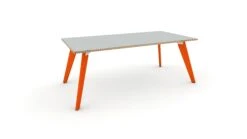 Hub Coloured Leg Meeting Tables 1600mm X 1200mm -Office Supermarket Store hub coloured leg meeting tables 1600mm x 1200mm meeting tables workstories 1600mm x 1200mm light greyply orange ral2004 542972