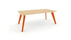 Hub Coloured Leg Meeting Tables 1600mm X 1200mm -Office Supermarket Store hub coloured leg meeting tables 1600mm x 1200mm meeting tables workstories 1600mm x 1200mm maple orange ral2004 332224