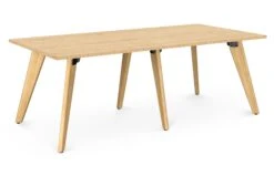 Hub Meeting Tables -Office Supermarket Store hub meeting tables bench desks workstories 2600mm x 1600mm maple 862472