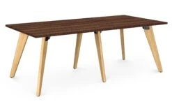 Hub Meeting Tables -Office Supermarket Store hub meeting tables bench desks workstories 2600mm x 1600mm walnut 318671