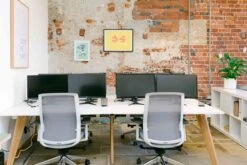 Hub Wooden Leg Bench Desks -Office Supermarket Store hub wooden leg bench desks bench desks workstories 237023