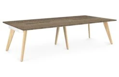Hub Wooden Leg Bench Desks -Office Supermarket Store hub wooden leg bench desks bench desks workstories 4 person 3200mm x 1600mm grey nebraska oak 720683