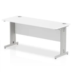 Impulse 1600mm X 600mm Office Desk - Cable Managed Leg 22 Impulse 1600mm X 600mm Office Desk - Cable Managed Leg -Office Supermarket Store impulse 1600mm slimline desk cable managed leg desks dynamic office solutions white silver 727827
