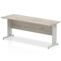 Impulse 1800mm Slimline Desk Cable Managed Leg -Office Supermarket Store impulse 1800mm slimline desk cable managed leg desks dynamic office solutions grey oak silver 547208