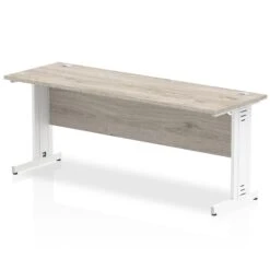 Impulse 1800mm Slimline Desk Cable Managed Leg -Office Supermarket Store impulse 1800mm slimline desk cable managed leg desks dynamic office solutions grey oak white 578915