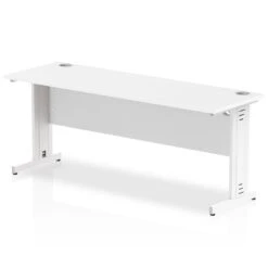 Impulse 1800mm Slimline Desk Cable Managed Leg -Office Supermarket Store impulse 1800mm slimline desk cable managed leg desks dynamic office solutions white white 821914