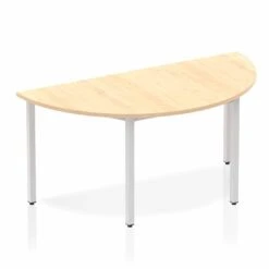 Impulse Semi-Circle Table Box Frame Leg - Oak -Office Supermarket Store impulse semi circle table box frame leg oak shaped tables dynamic office solutions maple 1600 741266