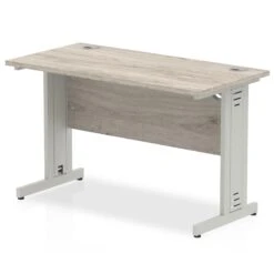 Impulse Slimline Desk Cable Managed Leg - Beech -Office Supermarket Store impulse slimline desk cable managed leg beech desks dynamic office solutions grey oak silver 1200mm x 600mm 814848