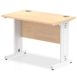 Impulse Slimline Desk Cable Managed Leg - Grey Oak -Office Supermarket Store impulse slimline desk cable managed leg grey oak desks dynamic office solutions maple white 1000mm x 600mm 896775