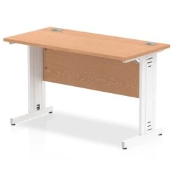 Impulse Slimline Desk Cable Managed Leg - Maple -Office Supermarket Store impulse slimline desk cable managed leg maple desks dynamic office solutions oak white 1200mm x 600mm 731935