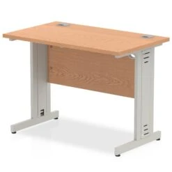 Impulse Slimline Desk Cable Managed Leg - Oak