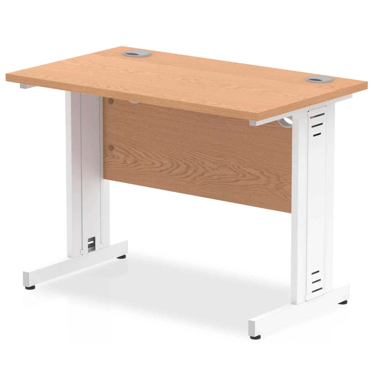 Impulse Slimline Desk Cable Managed Leg - Oak 9 Impulse Slimline Desk Cable Managed Leg - Oak - Image 9