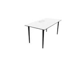 Longo Rectangular Office Desk - Black Frame -Office Supermarket Store longo rectangular office desk black frame workstation actiu white 1400mm x 800mm cable access 996104