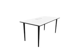 Longo Rectangular Office Desk - Black Frame -Office Supermarket Store longo rectangular office desk black frame workstation actiu white compact laminate 1400mm x 800mm cable access 983205