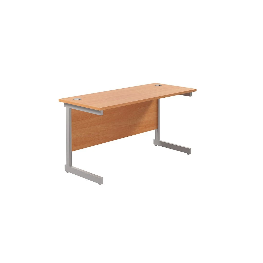 One Cantilever Beech Rectangular Office Desk - 600mm Deep 4 One Cantilever Beech Rectangular Office Desk - 600mm Deep - Image 4
