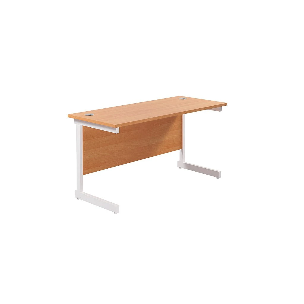 One Cantilever Beech Rectangular Office Desk - 600mm Deep 5 One Cantilever Beech Rectangular Office Desk - 600mm Deep - Image 5