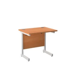 One Cantilever Beech Rectangular Office Desk - 600mm Deep