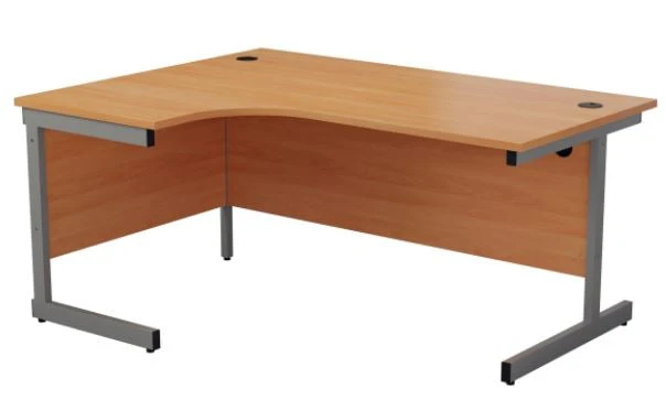 One Cantilever Crescent Office Desk Beech - 1600mm X 1200mm 1 One Cantilever Crescent Office Desk Beech - 1600mm X 1200mm