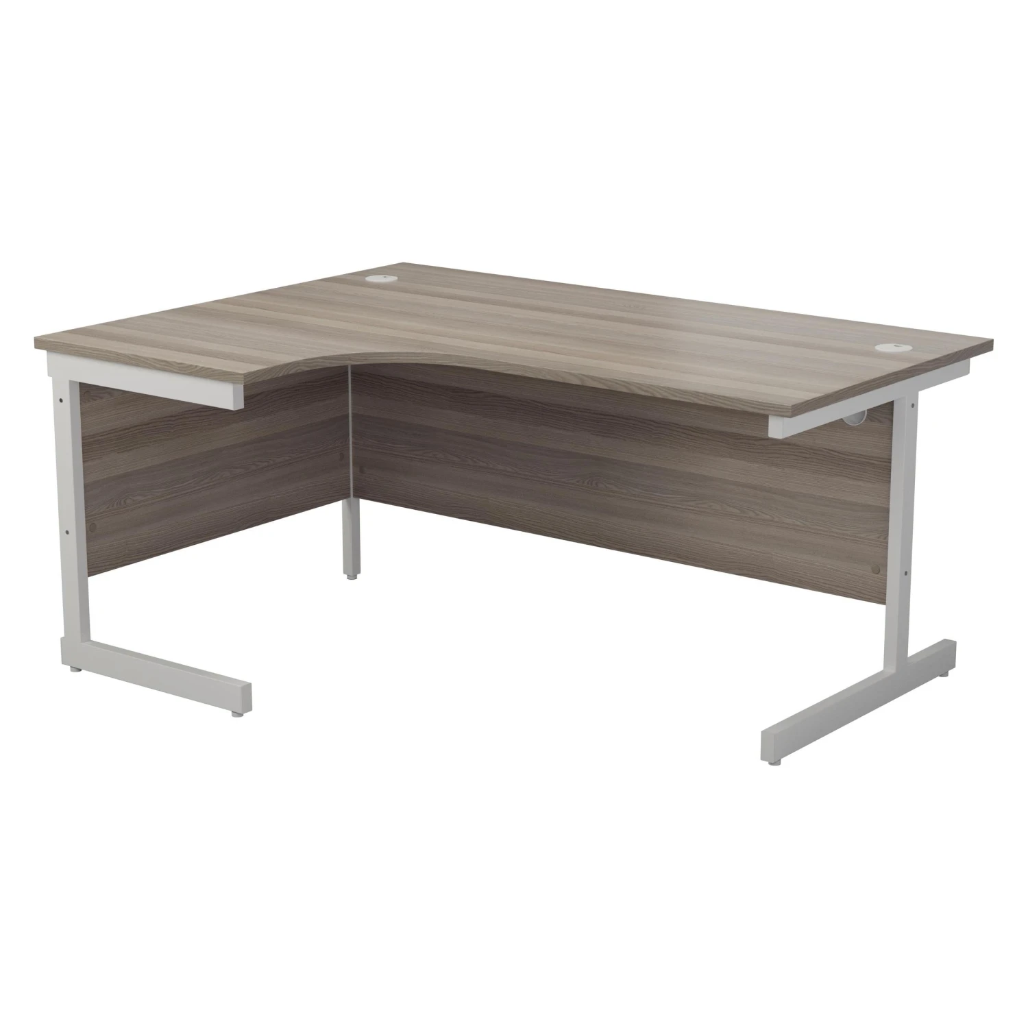 One Cantilever Crescent Office Desk Grey Oak - 1600mm X 1200mm 2 One Cantilever Crescent Office Desk Grey Oak - 1600mm X 1200mm - Image 2