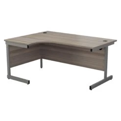 One Cantilever Crescent Office Desk Grey Oak - 1800mm X 1200mm
