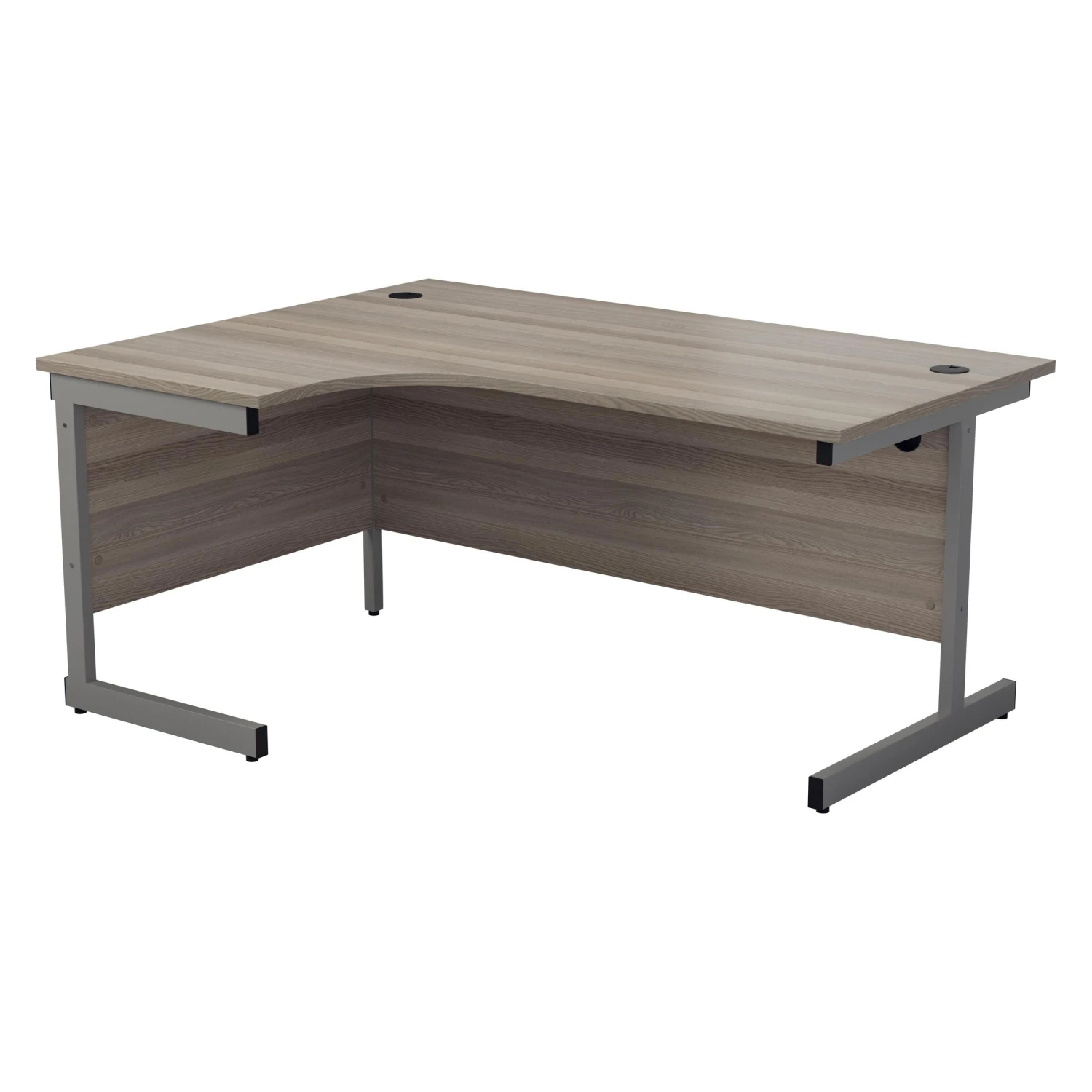One Cantilever Crescent Office Desk Grey Oak - 1800mm X 1200mm 1 One Cantilever Crescent Office Desk Grey Oak - 1800mm X 1200mm