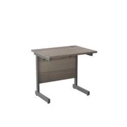 One Cantilever Grey Oak Rectangular Office Desk - 600mm Deep