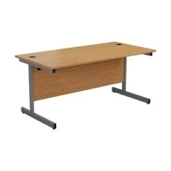 One Cantilever Oak Rectangular Office Desk - 600mm Deep