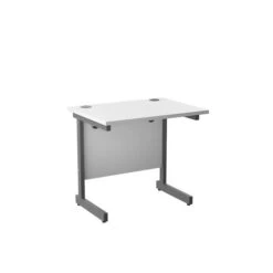 One Cantilever Rectangular Office Desks - 600mm Deep -Office Supermarket Store one cantilever rectangular office desks 600mm deep rectangular office desks tc group white silver 800mm x 600mm 177574
