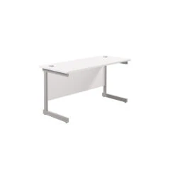 One Cantilever Rectangular White Office Desk - 600mm Deep -Office Supermarket Store one cantilever rectangular white office desk 600mm deep rectangular office desks tc group white silver 1200mm x 600mm 132180