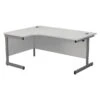 One Cantilever White Crescent Office Desk - 1600mm X 1200mm