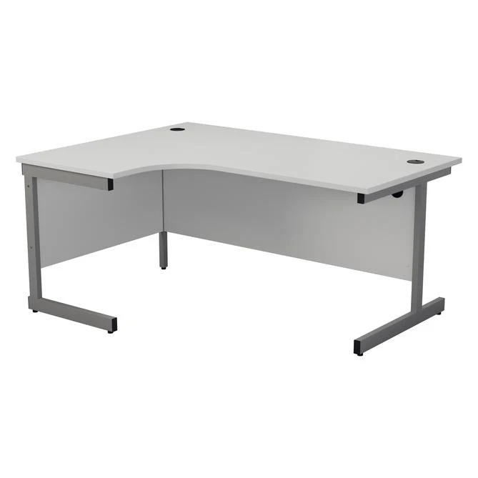 One Cantilever White Crescent Office Desk - 1600mm X 1200mm 1 One Cantilever White Crescent Office Desk - 1600mm X 1200mm