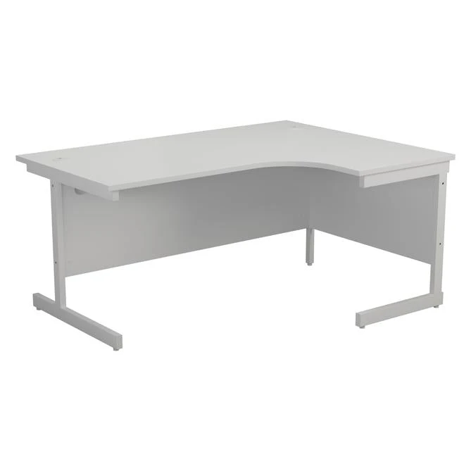 One Cantilever White Crescent Office Desk - 1600mm X 1200mm 4 One Cantilever White Crescent Office Desk - 1600mm X 1200mm - Image 4