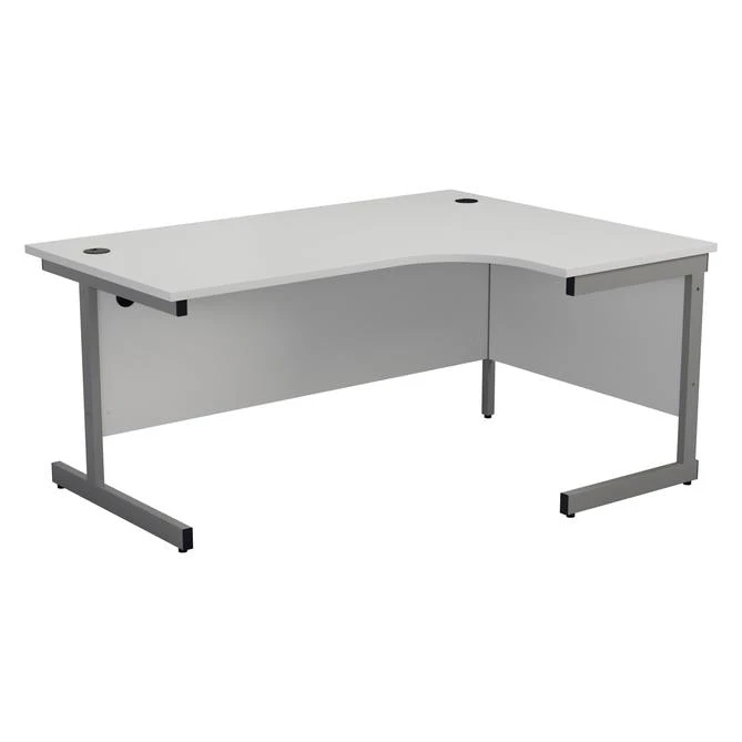 One Cantilever White Crescent Office Desk - 1800mm X 1200mm 3 One Cantilever White Crescent Office Desk - 1800mm X 1200mm - Image 3