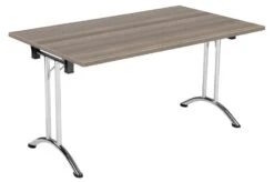 One Union Rectangular Folding Table -Office Supermarket Store one union rectangular folding table meeting tables tc group grey oak chrome 1200mm x 800mm 379161