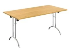 One Union Rectangular Folding Table -Office Supermarket Store one union rectangular folding table meeting tables tc group oak chrome 1200mm x 800mm 141729