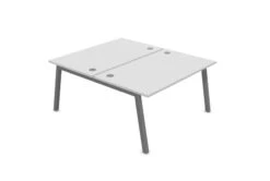 Partage Back To Back Bench Desks 1600mm Deep -Office Supermarket Store partage back to back bench desks 1600mm deep desks office supermarket aluminium grey 1200mm x 1600mm 728131
