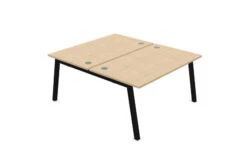 Partage Back To Back Bench Desks 1600mm Deep -Office Supermarket Store partage back to back bench desks 1600mm deep desks office supermarket black bleached oak 1200mm x 1600mm 612930
