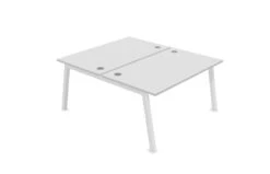 Partage Back To Back Bench Desks 1600mm Deep -Office Supermarket Store partage back to back bench desks 1600mm deep desks office supermarket white grey 1200mm x 1600mm 925792