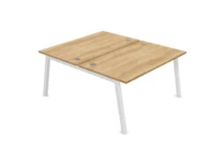 Partage Back To Back Bench Desks 1600mm Deep -Office Supermarket Store partage back to back bench desks 1600mm deep desks office supermarket white nebraska oak 1200mm x 1600mm 717321