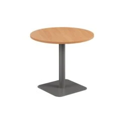 Pedestal Base 800mm Table - Walnut/Black -Office Supermarket Store pedestal base 800mm table walnutblack workstations tc group beech silver 544760